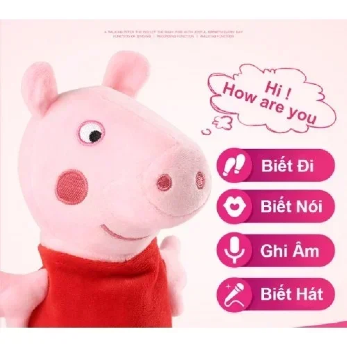 Διαδραστικό Λούτρινο Παιχνίδι Peppa Pig που μιλάει & τραγουδάει