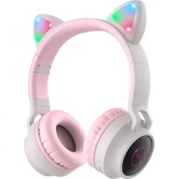 Ακουστικά ενσύρματα/ασύρματα Cat Ear Hoco W27 Γκρι