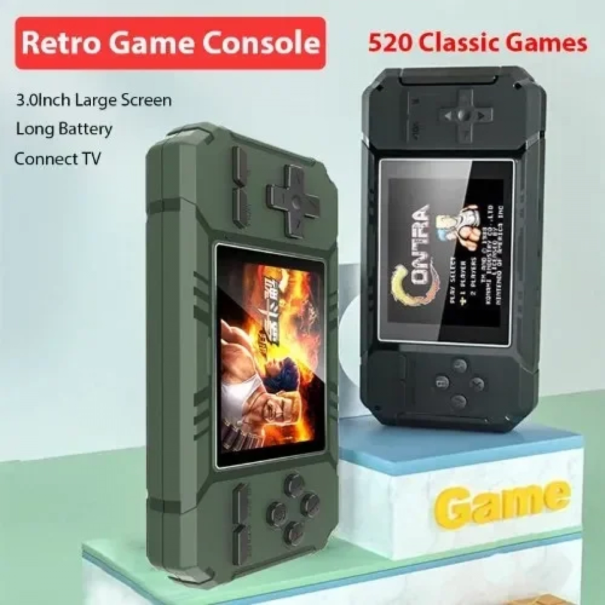 Φορητή Gaming κονσόλα Χειρός 4.3” 520 Παιχνίδια Andowl QGS8 Πράσινη