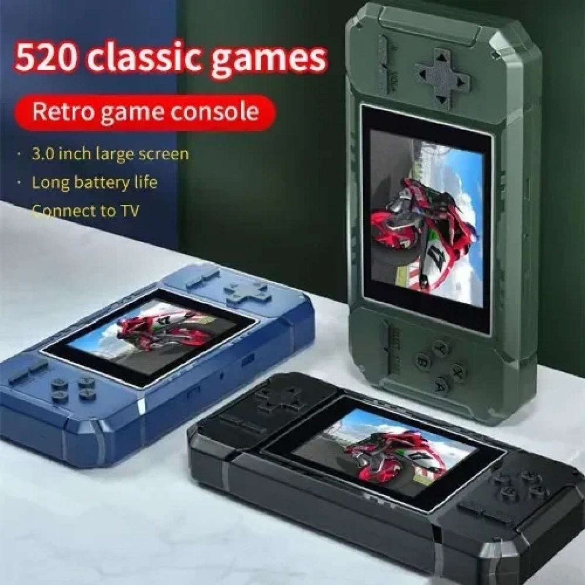 Φορητή Gaming κονσόλα Χειρός 4.3” 520 Παιχνίδια Andowl QGS8 Μπλε
