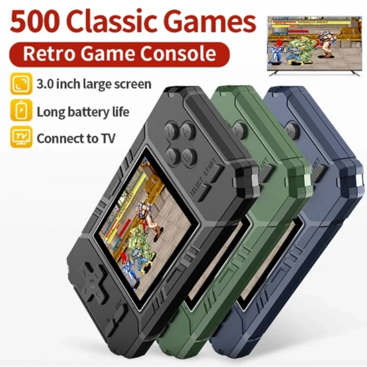 Φορητή Gaming κονσόλα Χειρός 4.3” 520 Παιχνίδια Andowl QGS8 Μπλε
