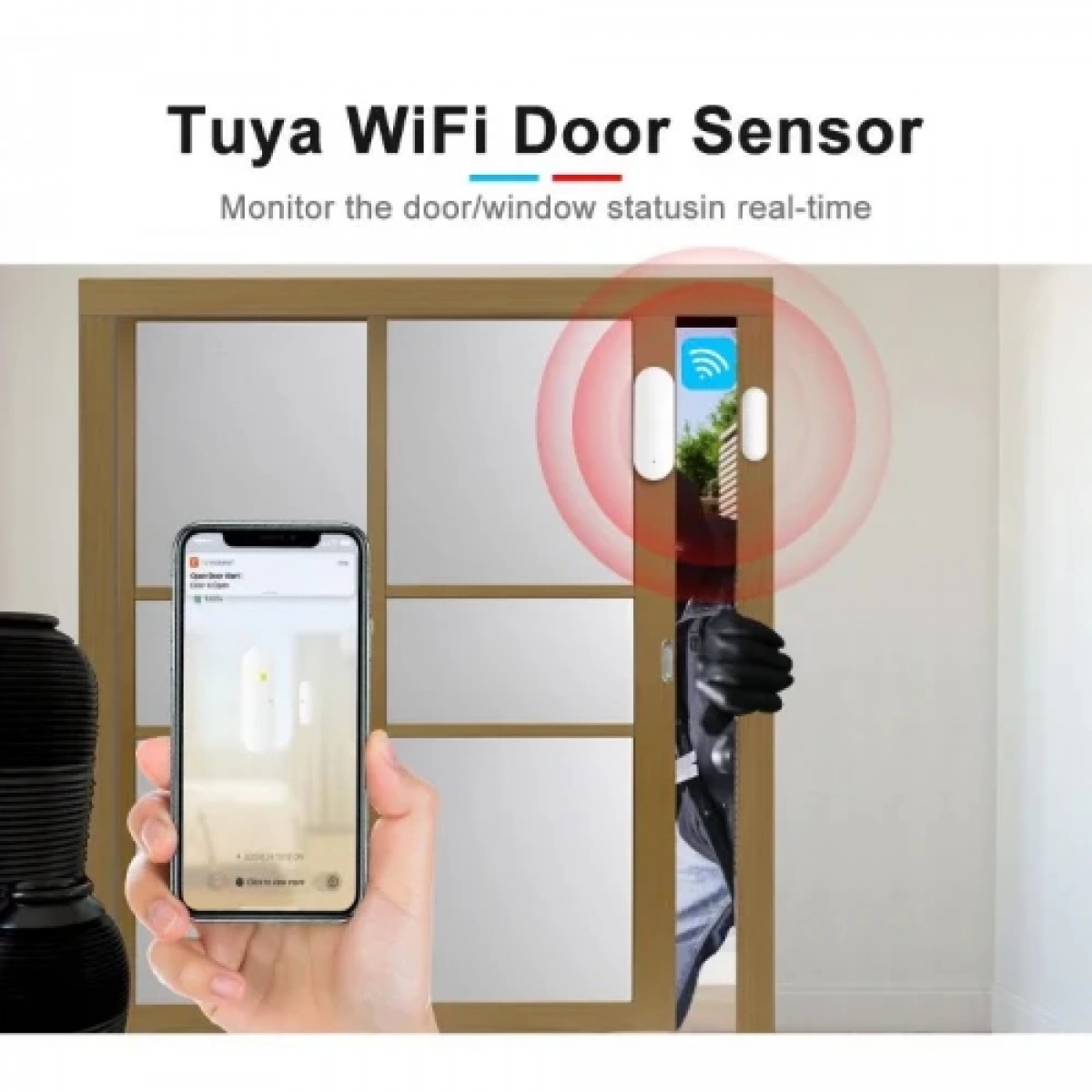 Αισθητήρας WiFi Πόρτας/Παραθύρων Powered by tuya Andowl Q-MC51 Λευκό