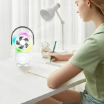 Επαναφορτιζόμενος Ανεμιστήρας USB με Λαβή & LED σε σχήμα Αστροναύτης - Λευκό