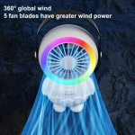 Επαναφορτιζόμενος Ανεμιστήρας USB με Λαβή & LED σε σχήμα Αστροναύτης - Πράσινο