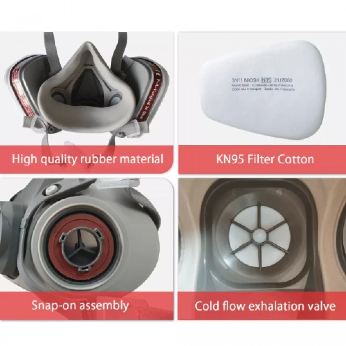 Μάσκα Ημίσεως Προσώπου με Φίλτρα και Προφίλτρα (Α1P2R-ONE SIZE)