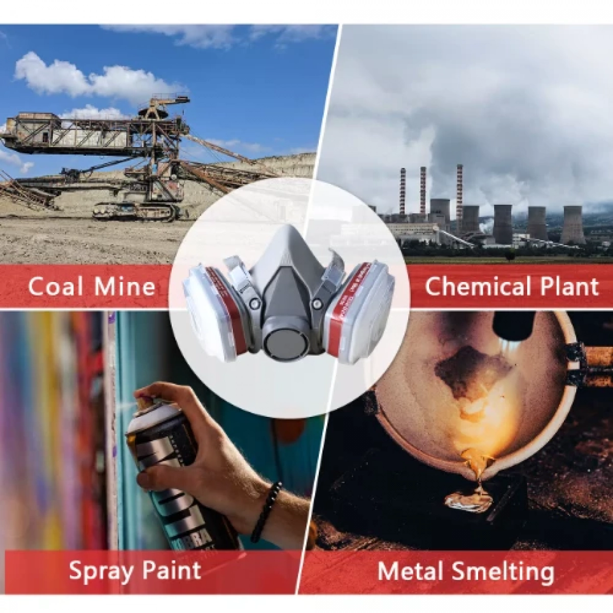 Μάσκα Ημίσεως Προσώπου με Φίλτρα και Προφίλτρα (Α1P2R-ONE SIZE)