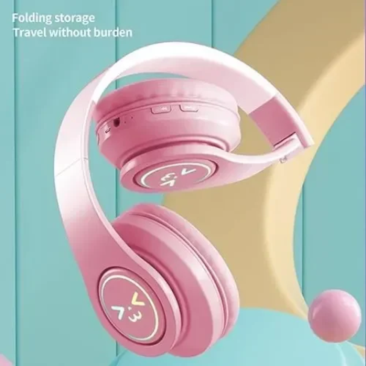 Ασύρματα Ακουστικά Bluetooth HiFi Stereo Αναδιπλούμενα SNK-B39Pro Ροζ