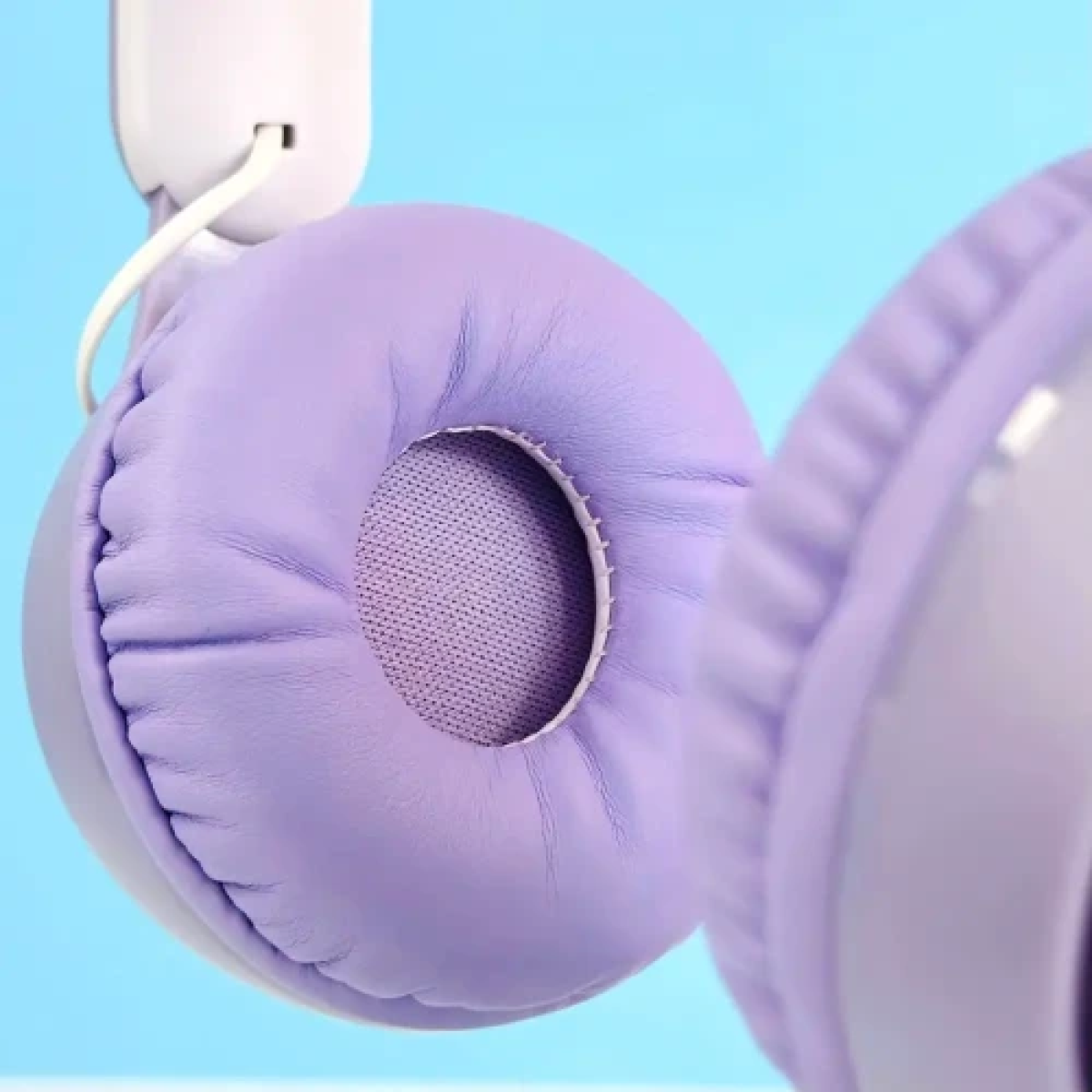 Παιδικά Ακουστικά Πτυσσόμενα Bluetooth με φωτισμό LED Cat 2 σε 1 Ενσύρματο/Ασύρματο - Μωβ