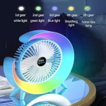 Μίνι Ανεμιστήρας Επιτραπέζιος με φως LED 3 ταχυτήτων USB