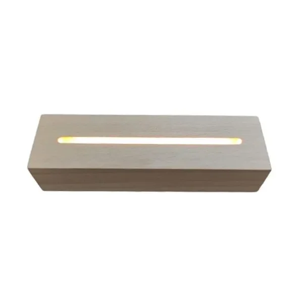 LED Ξύλινη 3D Βάση για Plexiglass με Θερμό Φωτισμό