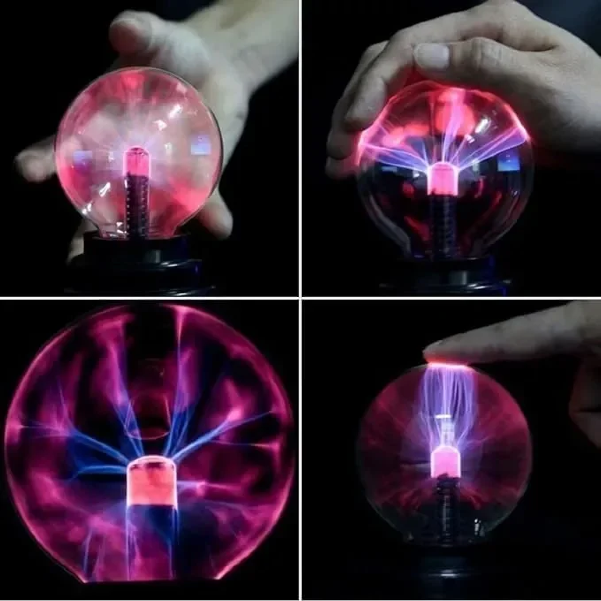 Διακοσμητικό Φωτιστικό RGB Plasma Light LED Μπαταρίας σε Μαύρο Χρώμα 14cm