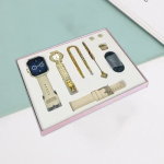 A58 Smartwatch 5 σε 1 με σετ χρυσών κοσμημάτων - Μπεζ