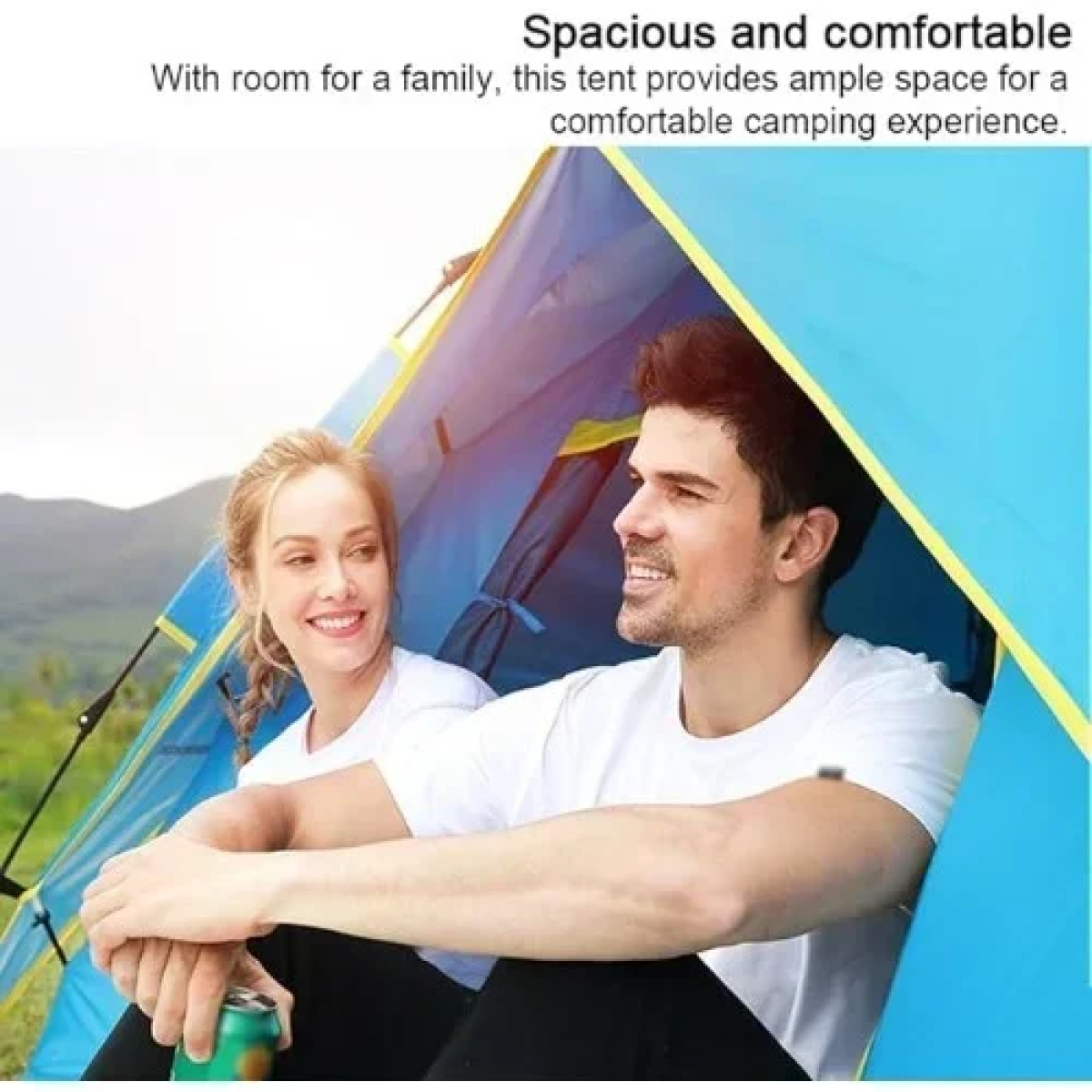 Αυτόματη Σκηνή Camping για 3 Άτομα 200x220x140εκ. Μπλε