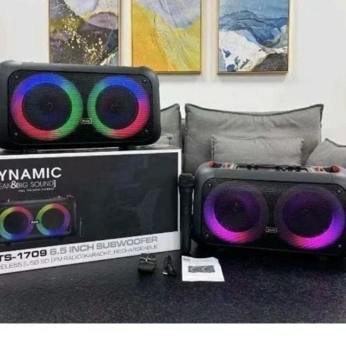 Φορητό Ασύρματο Ηχείο Bluetooth Με Μικρόφωνο Και LED Φωτισμό 6.5'' BTS-1709