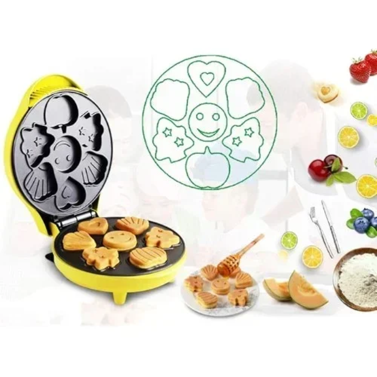 Σούπερ Μίνι Βαφλιέρα για Cartoon Βαφλάκια - Mini Cartoon Waffle Maker
