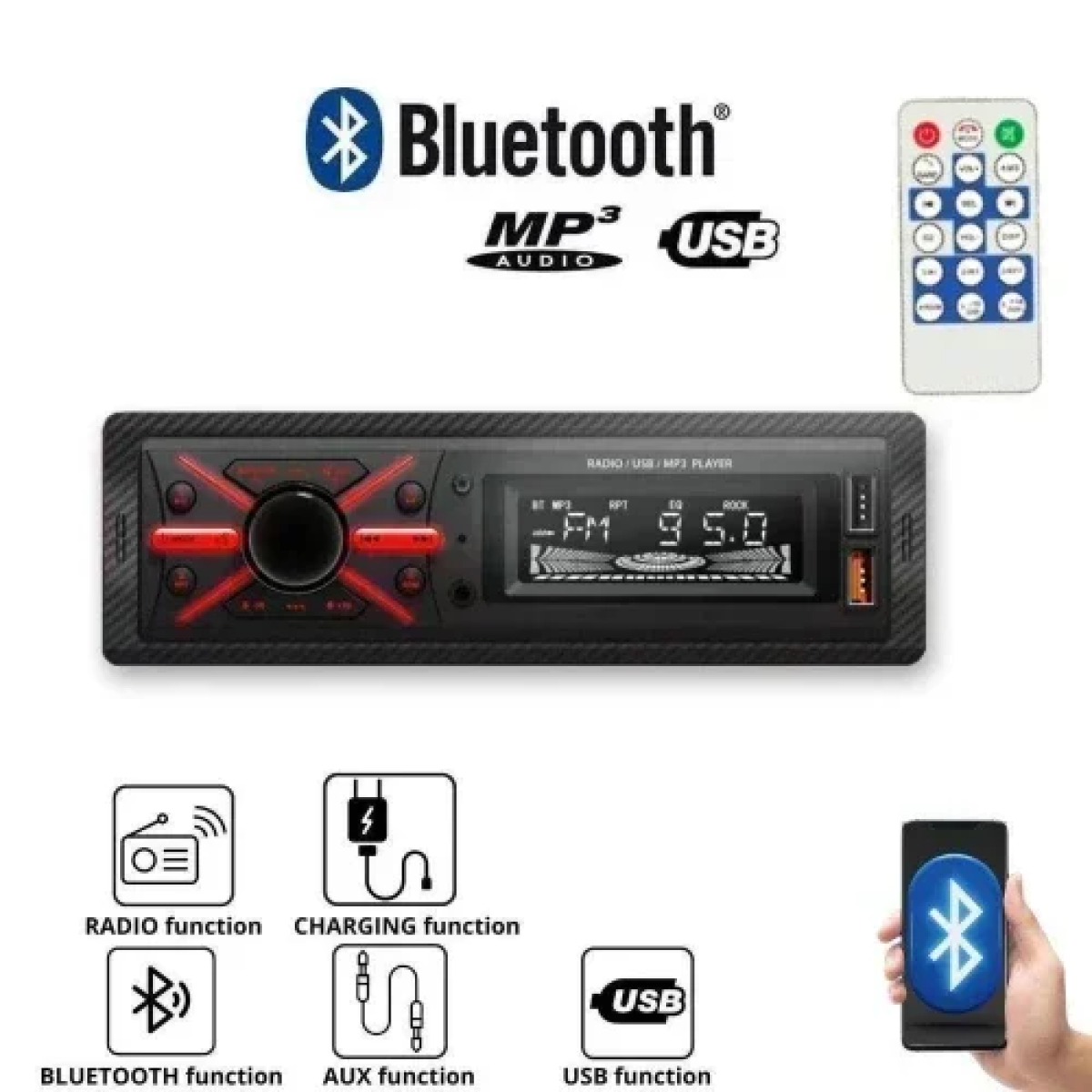 Ηχοσύστημα Αυτοκινήτου Universal ραδιόφωνο USB/TFT/BT/AUX με τηλεχειριστήριο ΧΥ-010