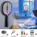 Ηλεκτρική Ρακέτα Αντικουνουπική με Βάση και UV Φωτισμό - Μαύρο