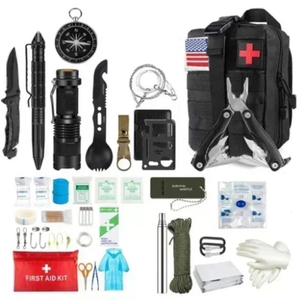 Κιτ Επιβίωσης & Πρώτων Βοηθειών 30 Τεμαχίων Outdoor Camping Tactical Kit CY-31