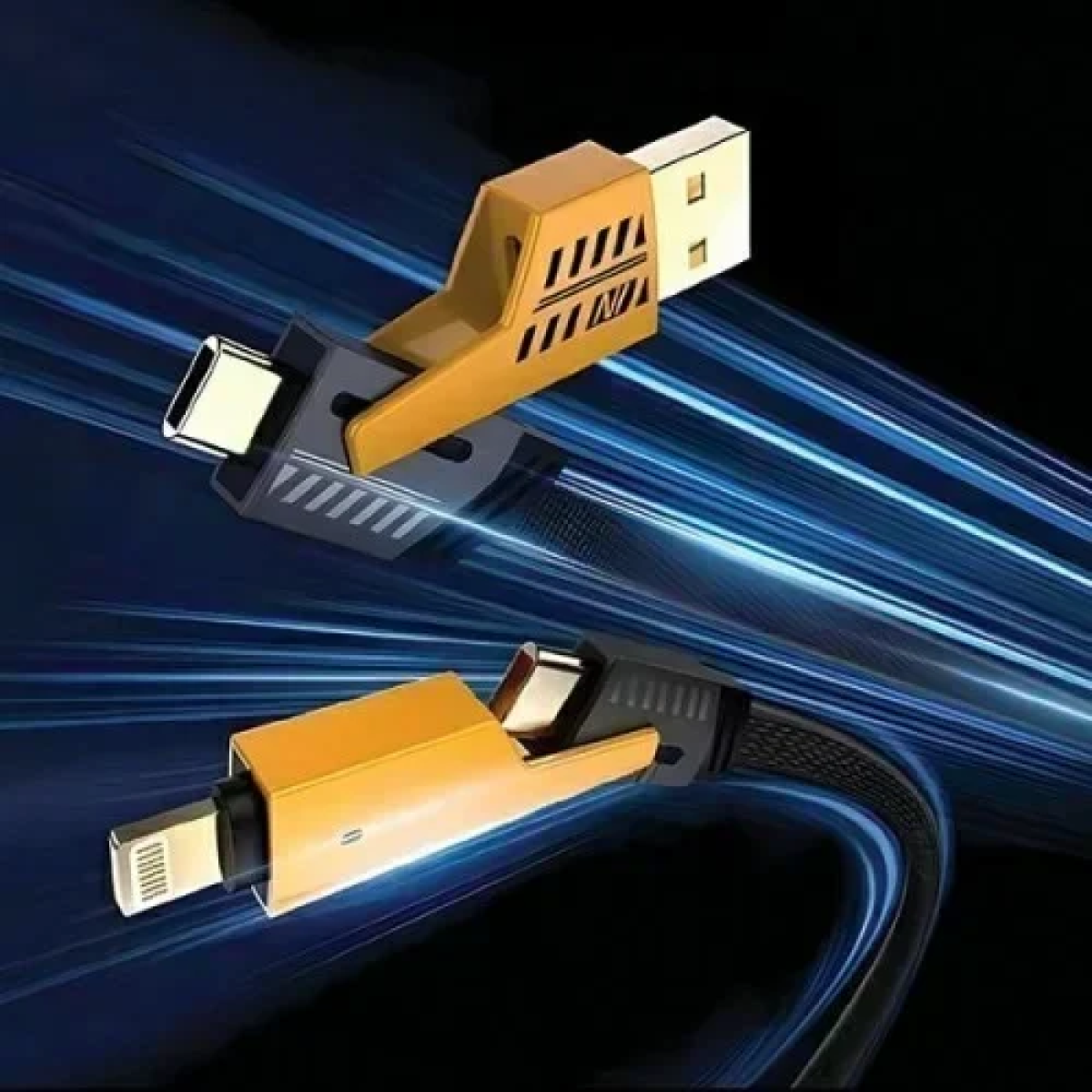 Καλώδιο 4 σε 1 Usb-c/Lightning γρήγορης φόρτισης PD60W 27W AWEI CL-226 Μαύρο - Image 4