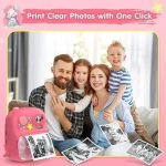 Instant Παιδική Φωτογραφική Μηχανή με Θερμικό Χαρτί και Δωράκια - Γοργόνα Ροζ