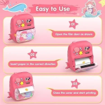 Instant Παιδική Φωτογραφική Μηχανή με Θερμικό Χαρτί και Δωράκια - Γοργόνα Ροζ