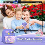 Instant Παιδική Φωτογραφική Μηχανή με Θερμικό Χαρτί και Δωράκια - Γοργόνα Μωβ