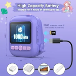 Instant Παιδική Φωτογραφική Μηχανή με Θερμικό Χαρτί και Δωράκια - Γοργόνα Μωβ