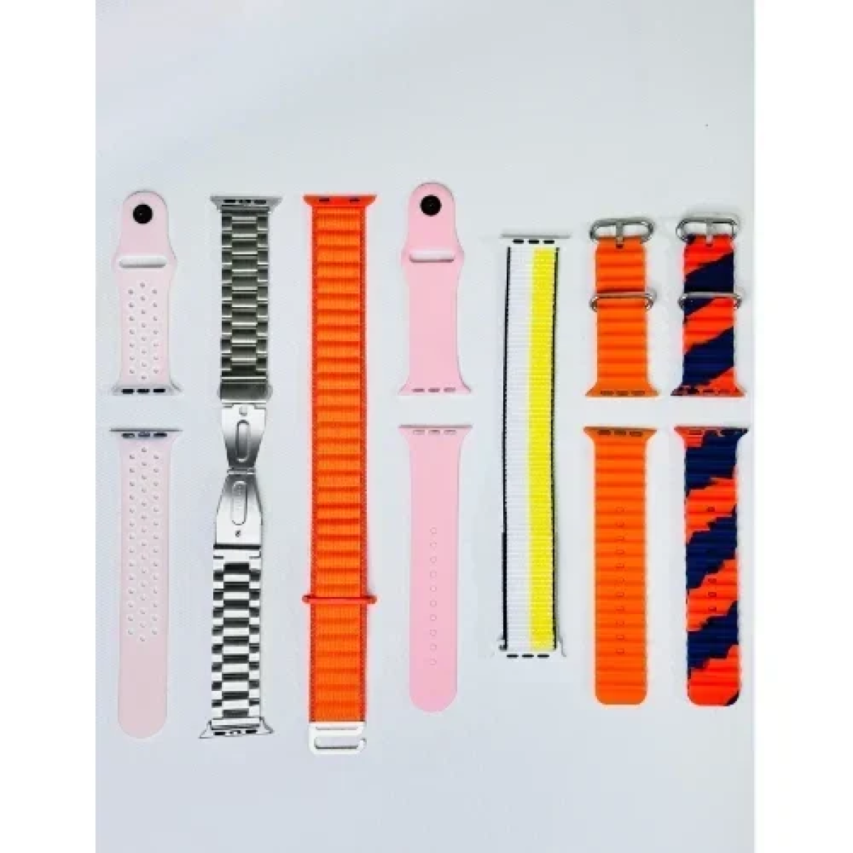 Ultra Smartwatch 7 in 1 Strap με 7 διαφορετικά Λουράκια - Ροζ/Πορτοκαλί