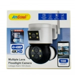 Ασύρματη IP Κάμερα Ασφαλείας 4K Mε Διπλό Φακό WiFi PTZ & Φωτισμό LED Andowl Q-SX921 – Μολυβί/Μαύρο