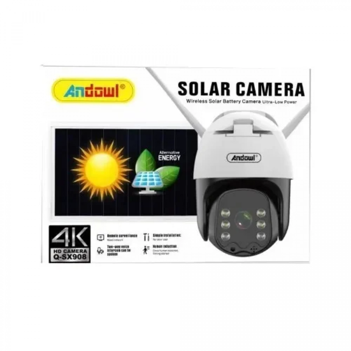 Ηλιακή κάμερα wifi HD 4K Andowl Q-SX908