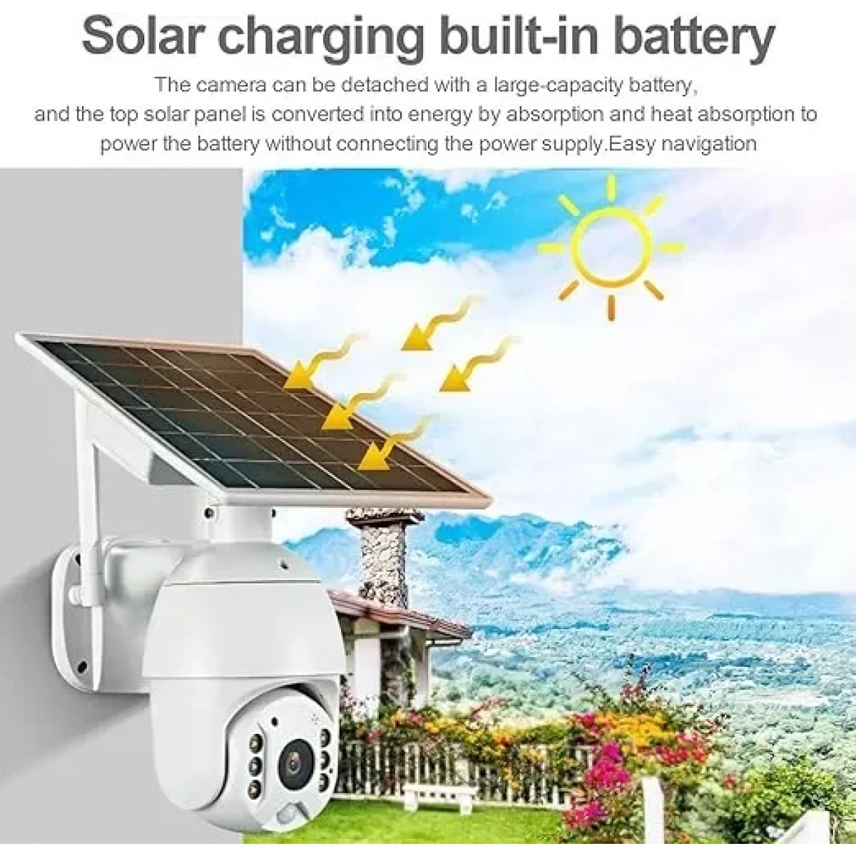 IP Κάμερα Παρακολούθησης Wi-Fi HD Αδιάβροχη Μπαταρίας με Μικρόφωνο και Φακό 3.6mm 34815