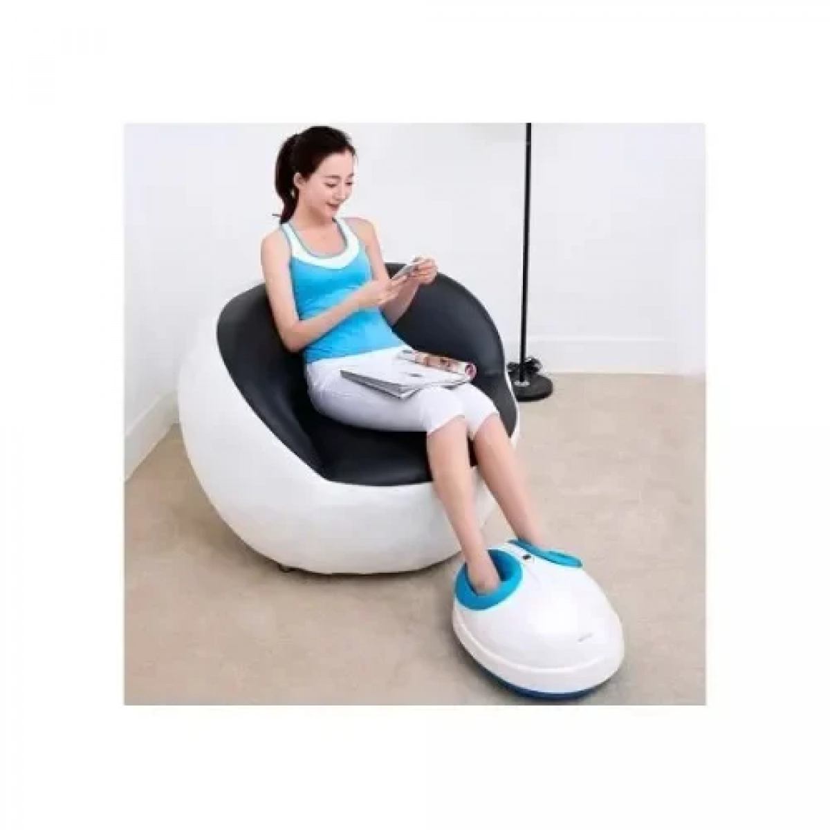 Θερμαινόμενη Συσκευή Μασάζ Ποδιών Shiatsu - Foot Massager - Λευκό/Μπλε