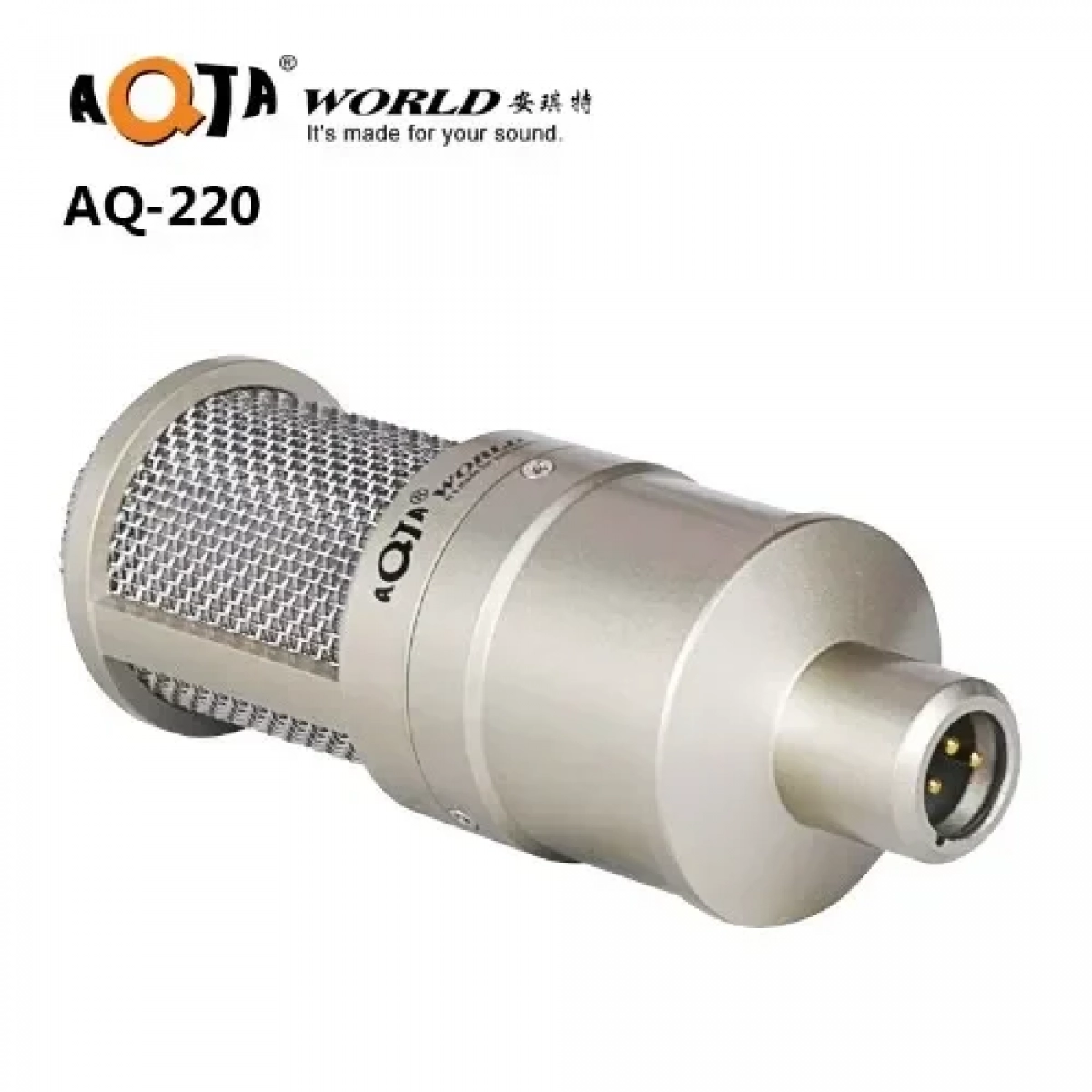 Πυκνωτικό Μικρόφωνο Τοποθέτηση Shock Mounted/Clip On Φωνής σε Ασημί Χρώμα AQ-220