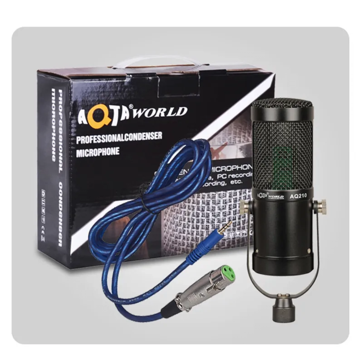Μικρόφωνο Πυκνωτικό 3.5mm Shock Mounted / Clip On Φωνής Aqta World AQ-210