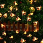 20 Αδιάβροχα Ηλιακά Λαμπάκια LED σε Σειρά 5m Θερμού Λευκού Φωτισμού