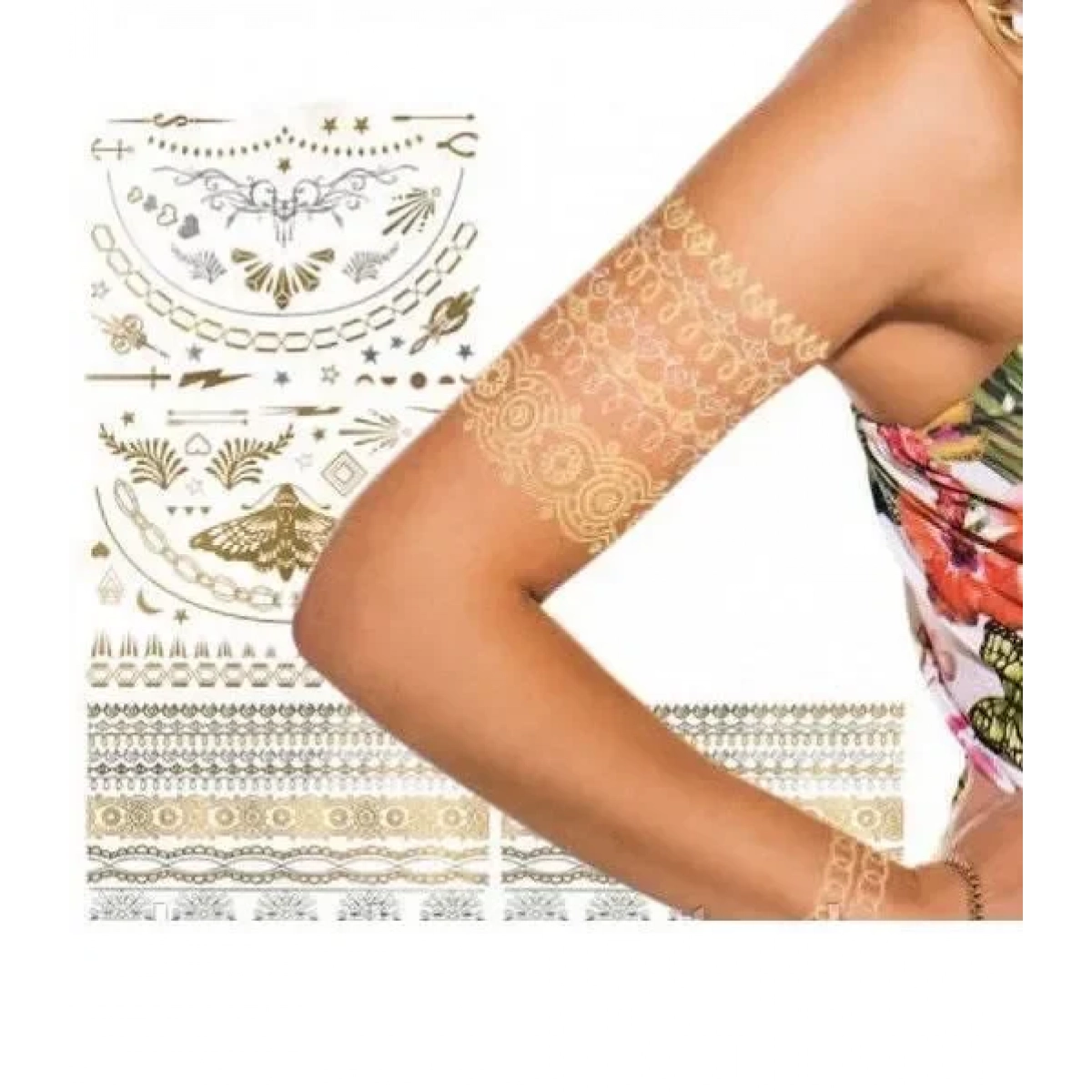 Μεταλλικά Τατουάζ- Shimmer Metallic Jewelry Tattoos Gold and Silver Designs