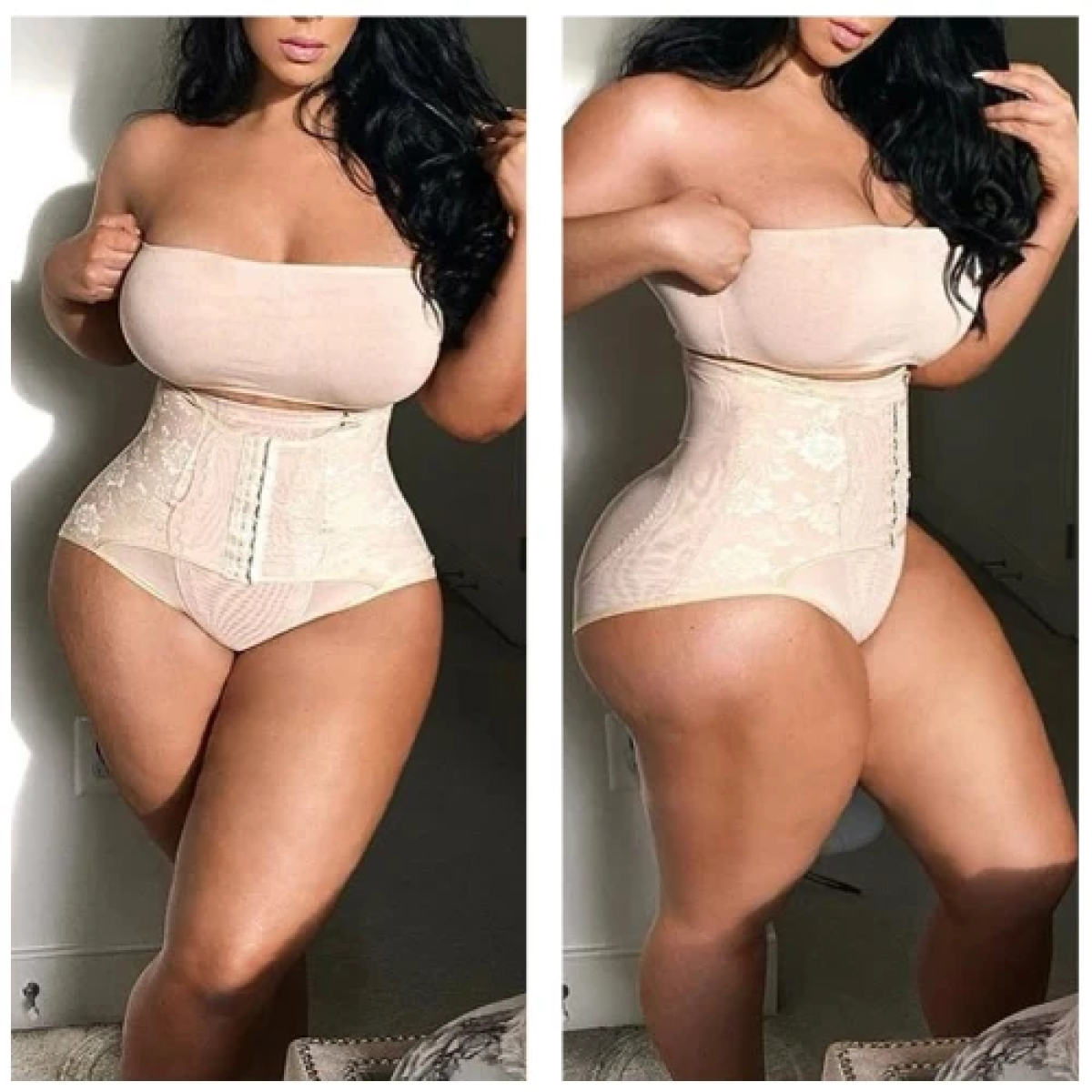 Ψηλόμεσο Εσώρουχο αδυνατίσματος High Waist Body Shaping Pants - Μπεζ M