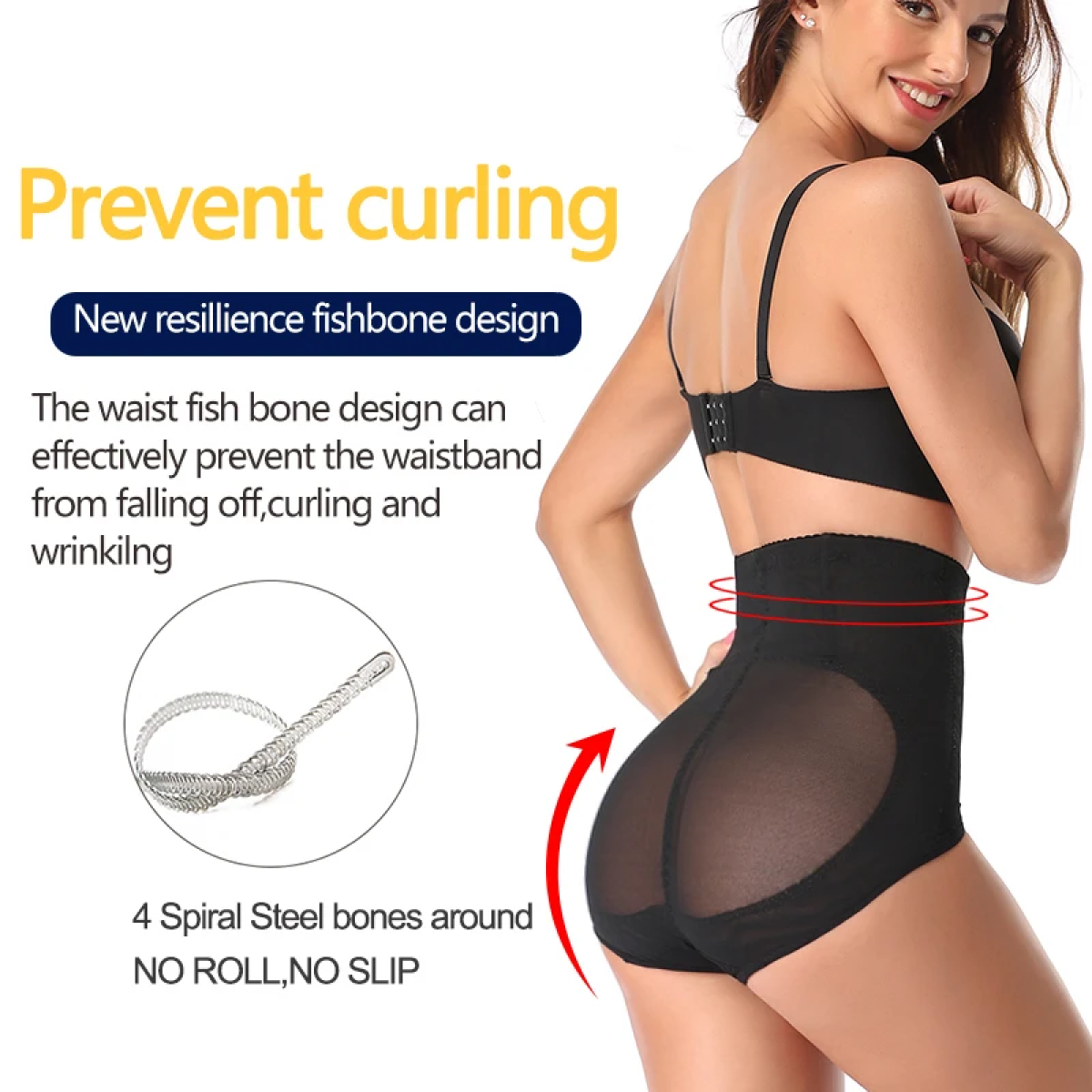 Ψηλόμεσο Εσώρουχο αδυνατίσματος High Waist Body Shaping Pants - Μαύρο M