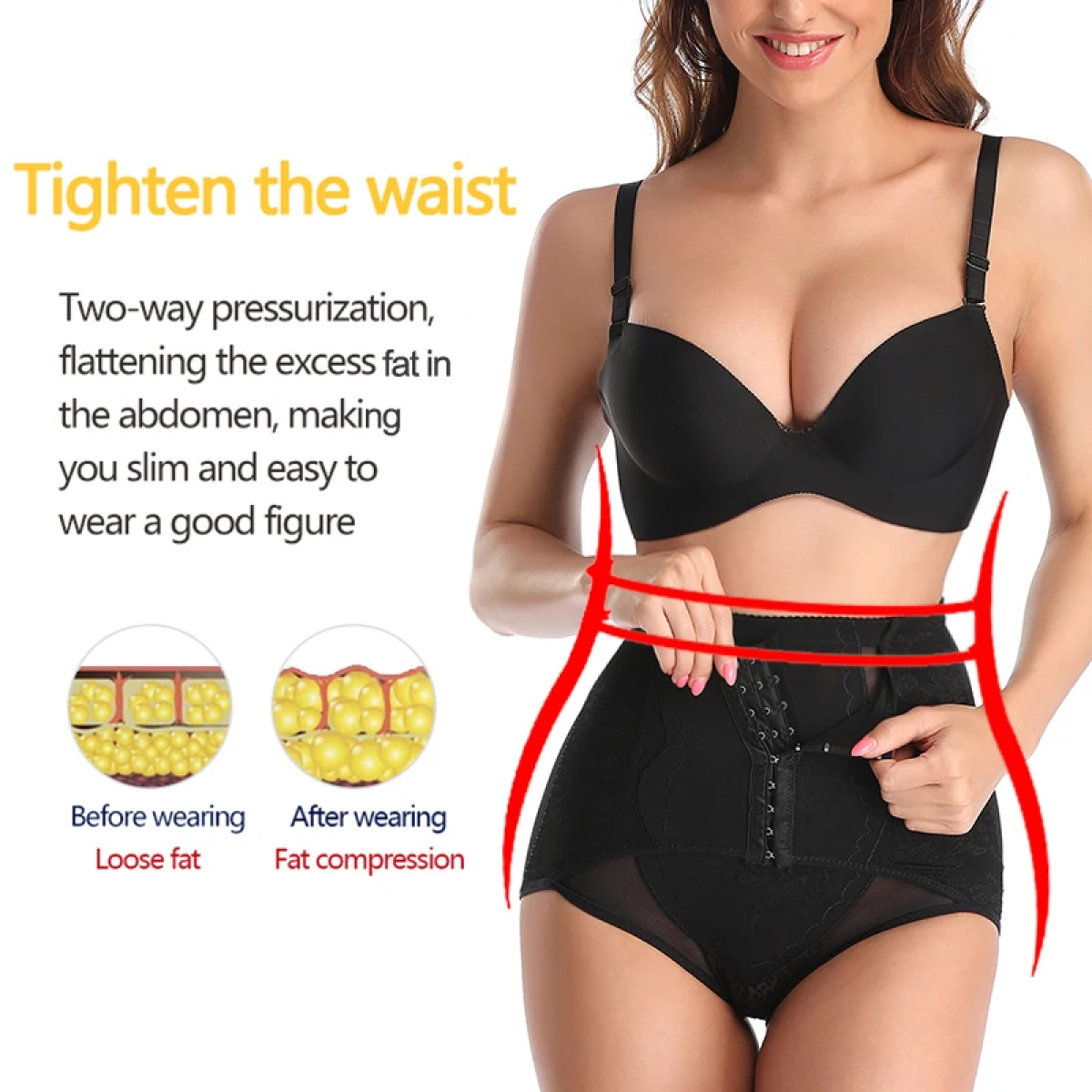 Ψηλόμεσο Εσώρουχο αδυνατίσματος High Waist Body Shaping Pants - Μαύρο M