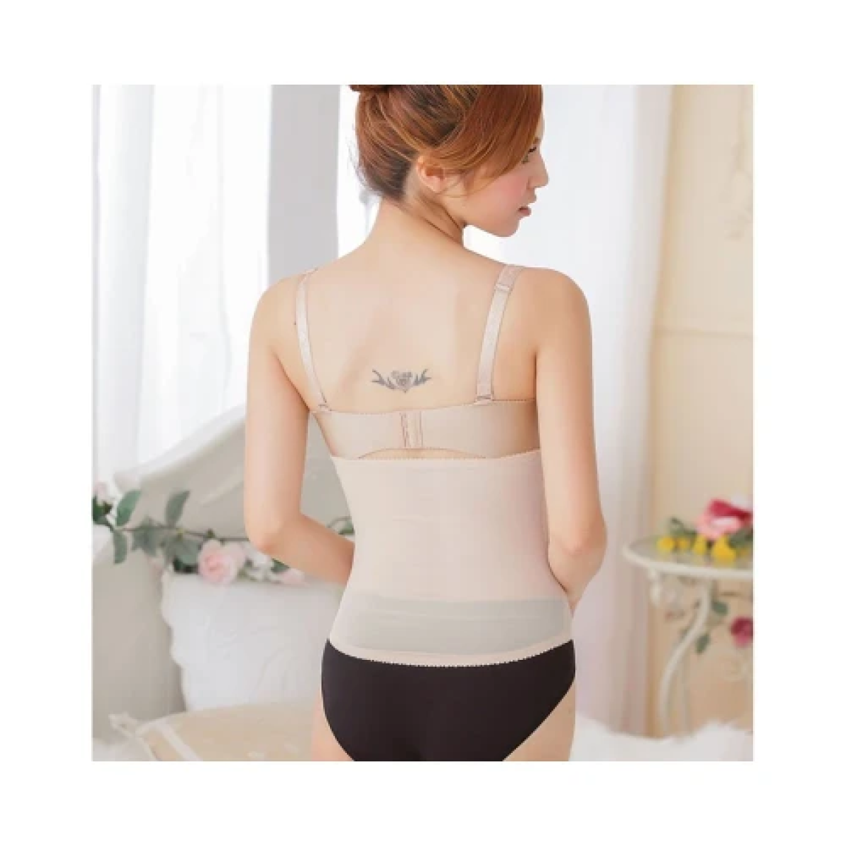 Ημιδιάφανη Ζώνη σύσφιξης κοιλιάς Taping Waist Shaper - Μπεζ M