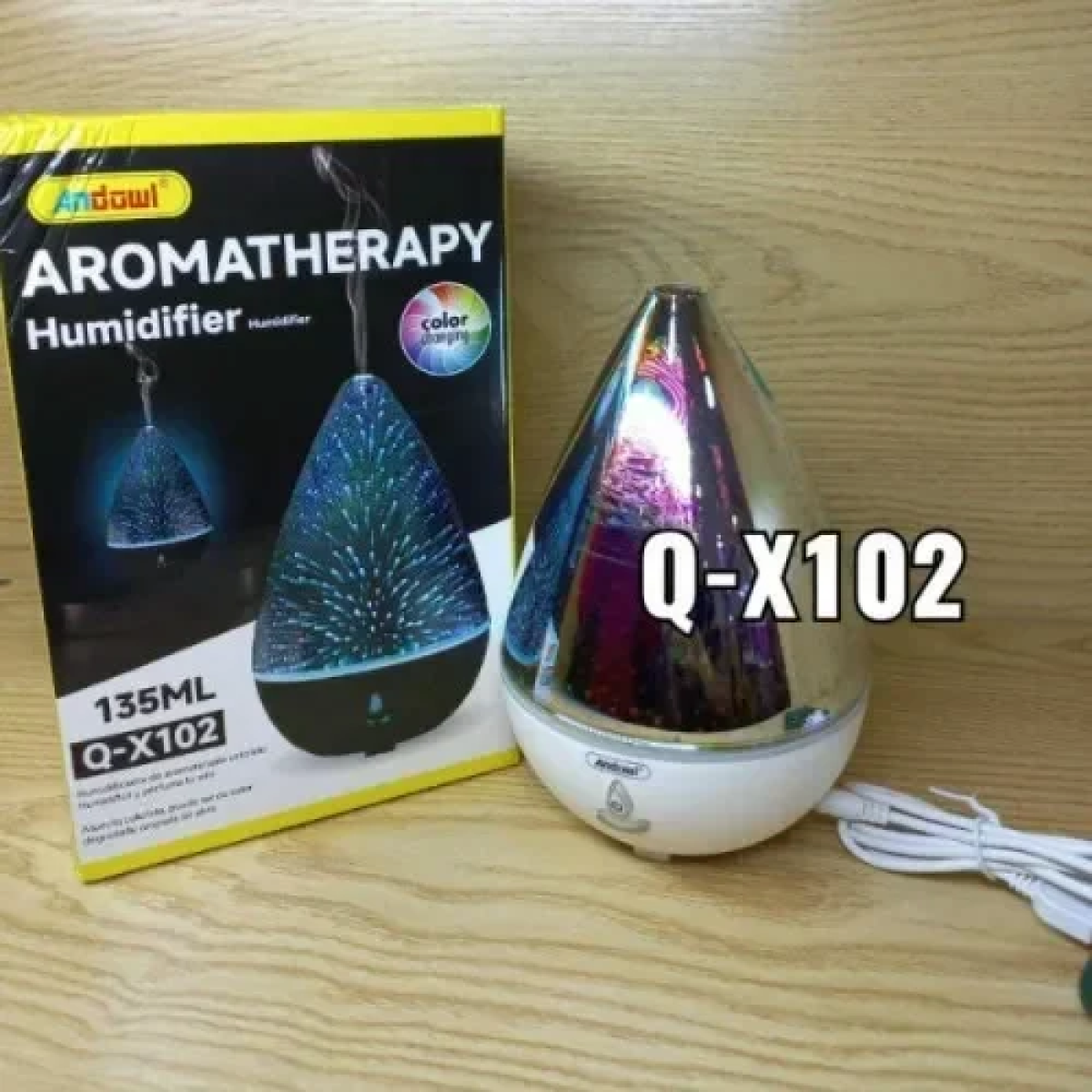 Υγραντήρας Αρωματοθεραπείας LED 135ml Andowl Q-X102 Λευκό