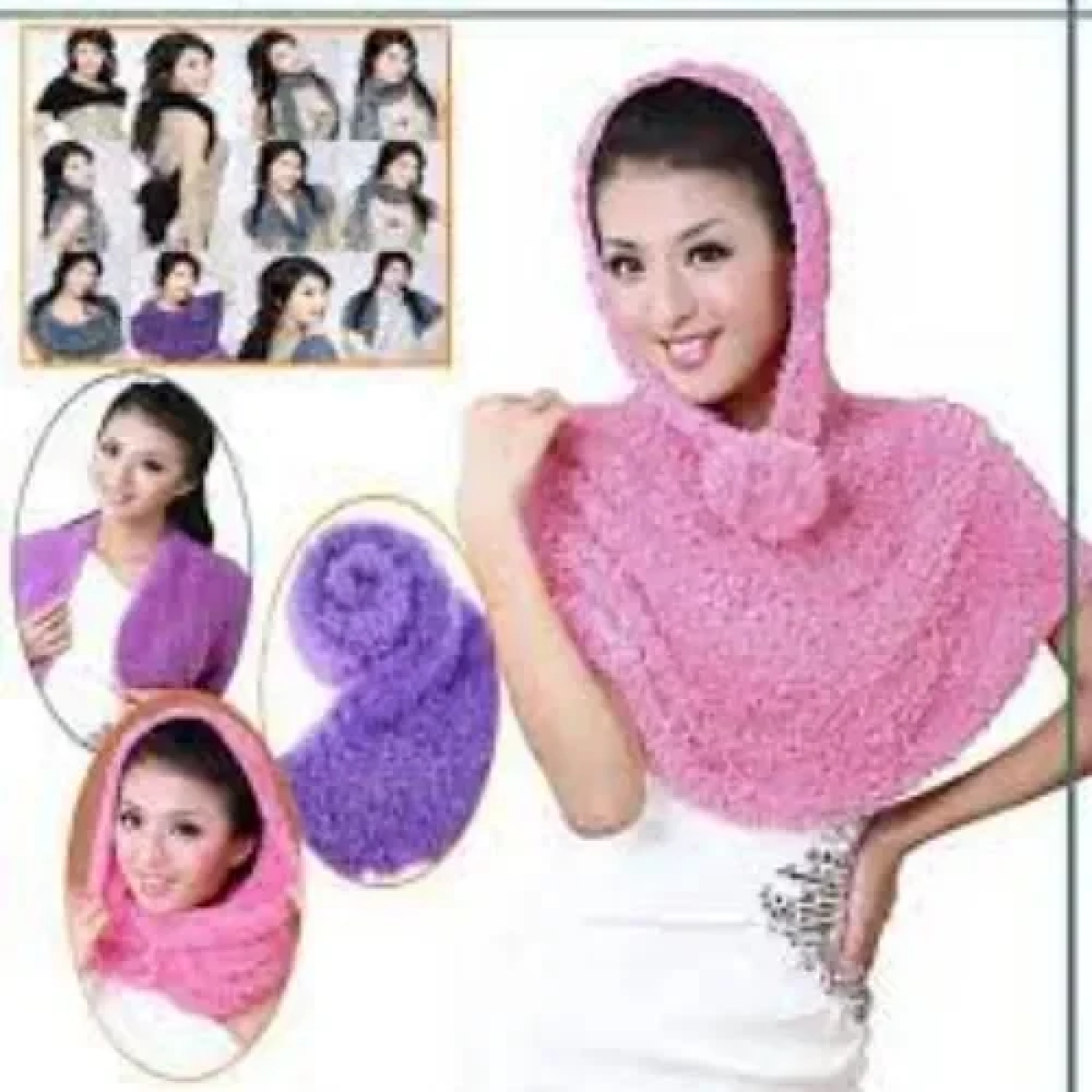 Μαγικό Κασκόλ που φοριέται με 18 τρόπους Magic Scarf - Ροζ