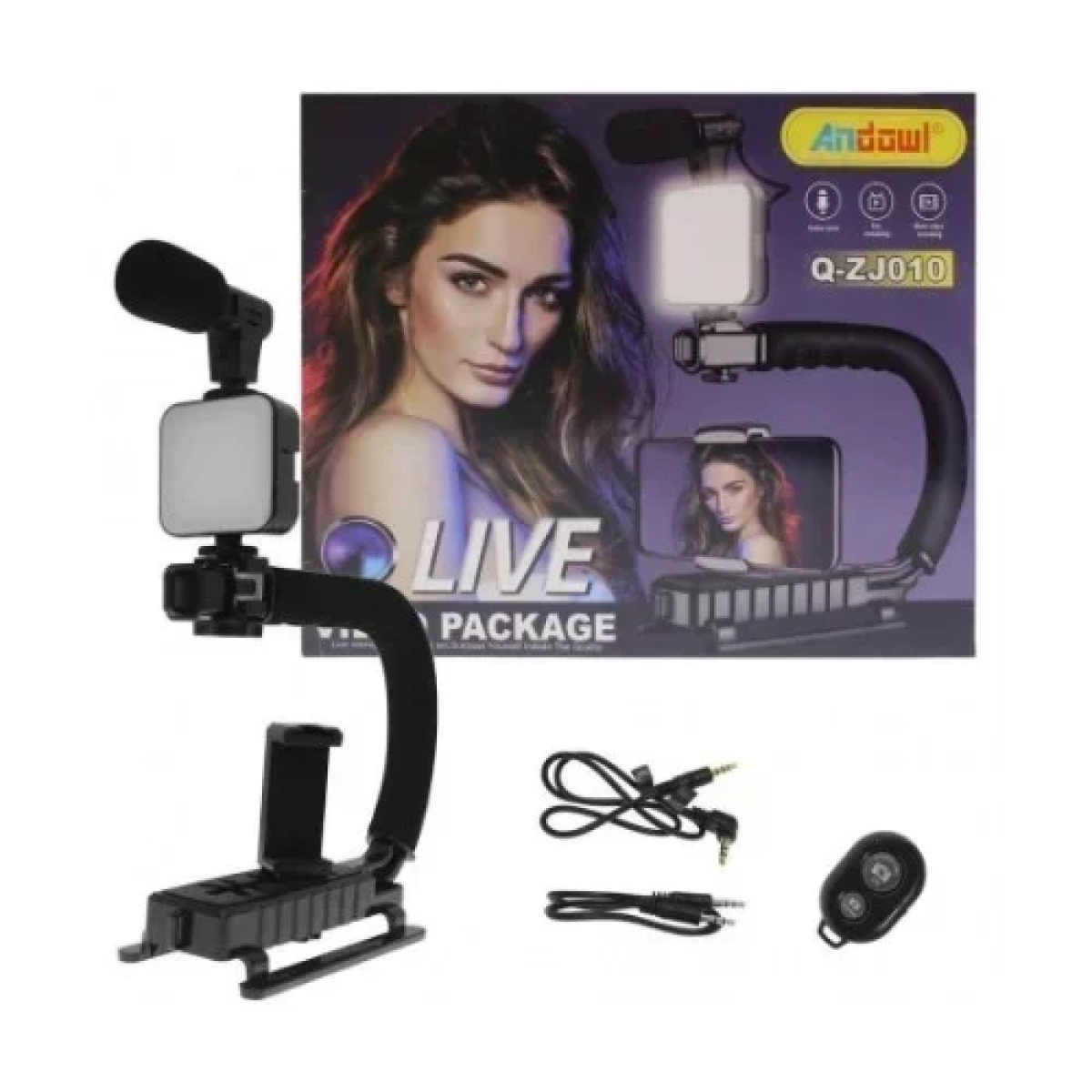 Andowl Q-ZJ010 Τρίποδο Κινητού με Bluetooth Μαύρο