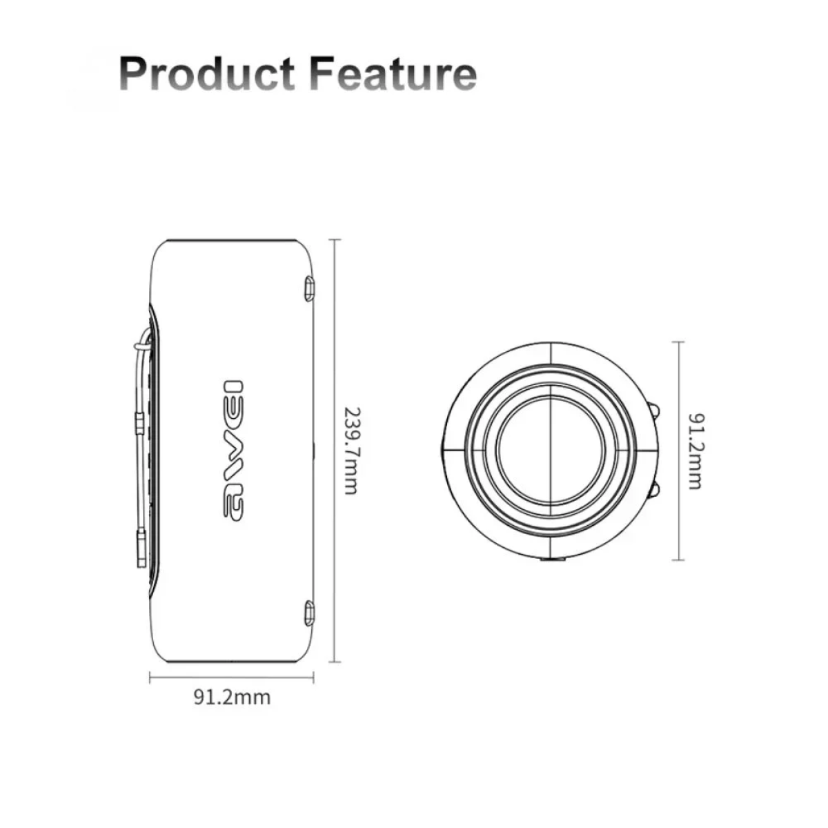 Αδιάβροχο Bluetooth Ηχείο Subwoofer Awei KA8 - Μαύρο