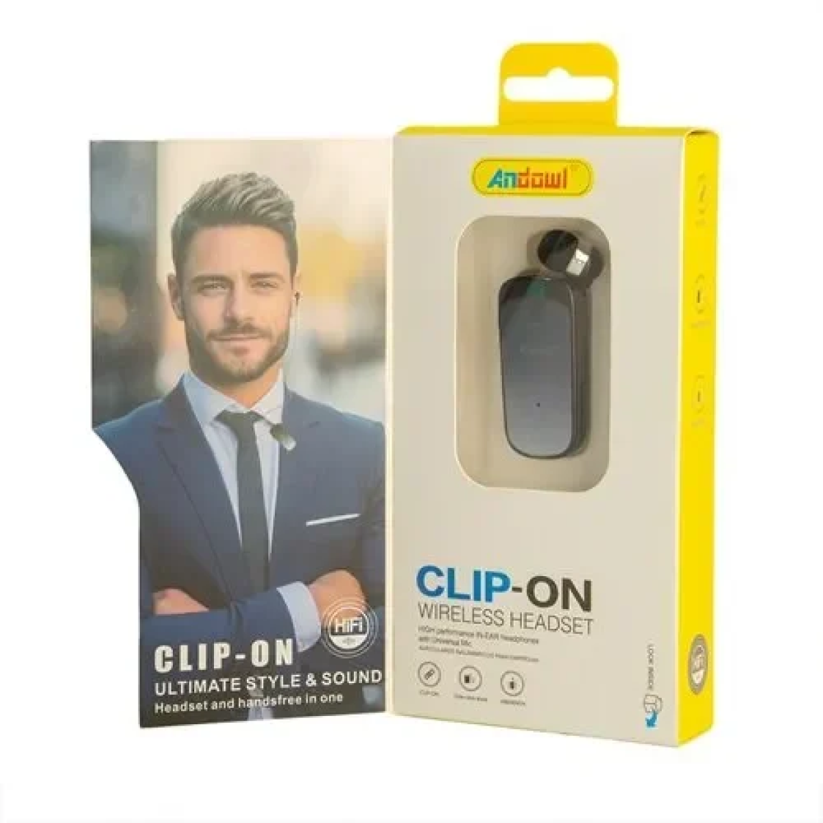 Ακουστικό πέτου Bluetooth Handsfree Andowl Q-EH611 μαύρο - Image 3