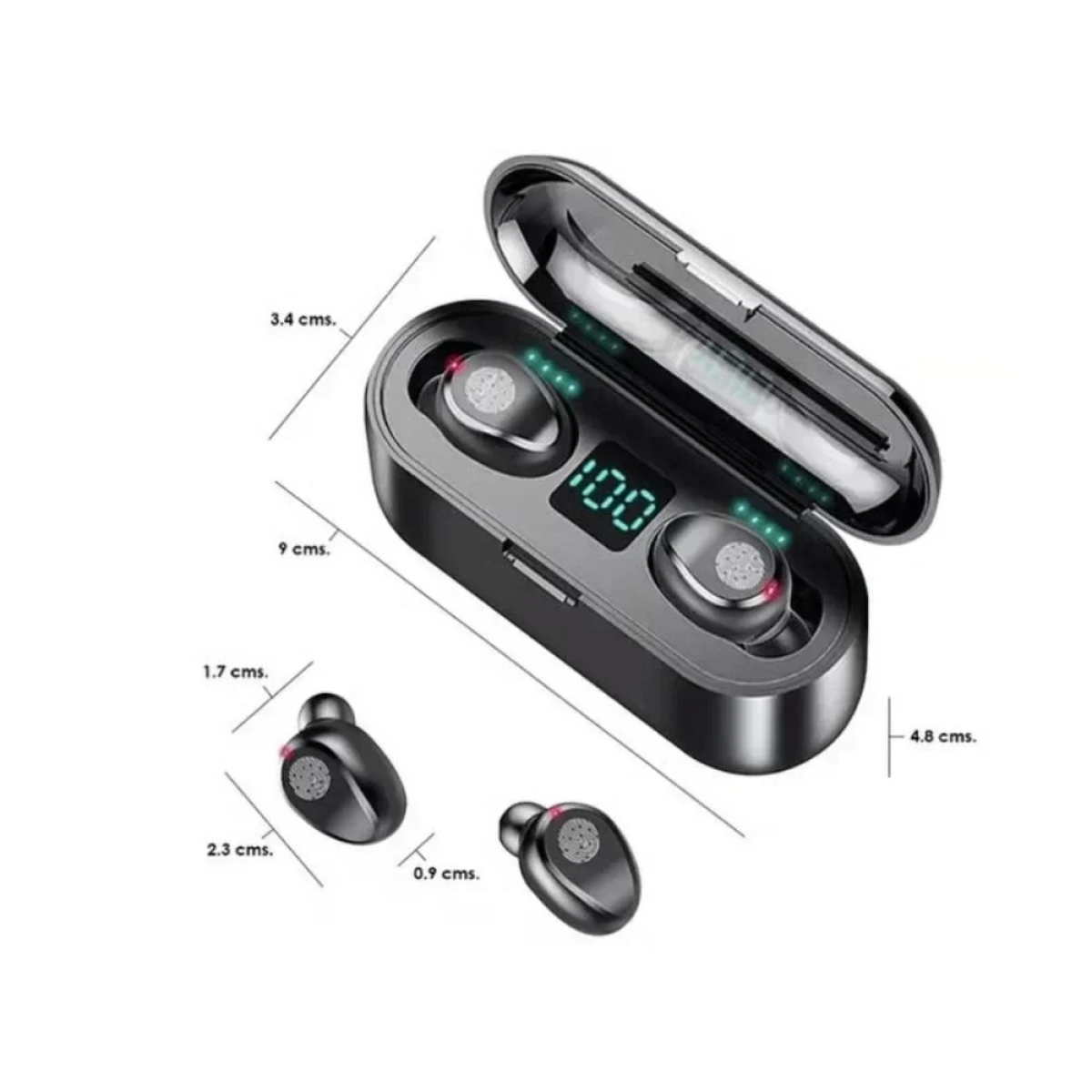 AKS-T230 In-ear Bluetooth Handsfree Ακουστικά με Θήκη Φόρτισης - Μαύρο - Photo2