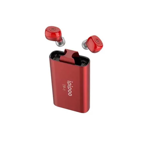 Ασύρματα ακουστικά Bluetooth In-ear Handsfree με θήκη φόρτισης Ipipoo TP-1 κόκκινο