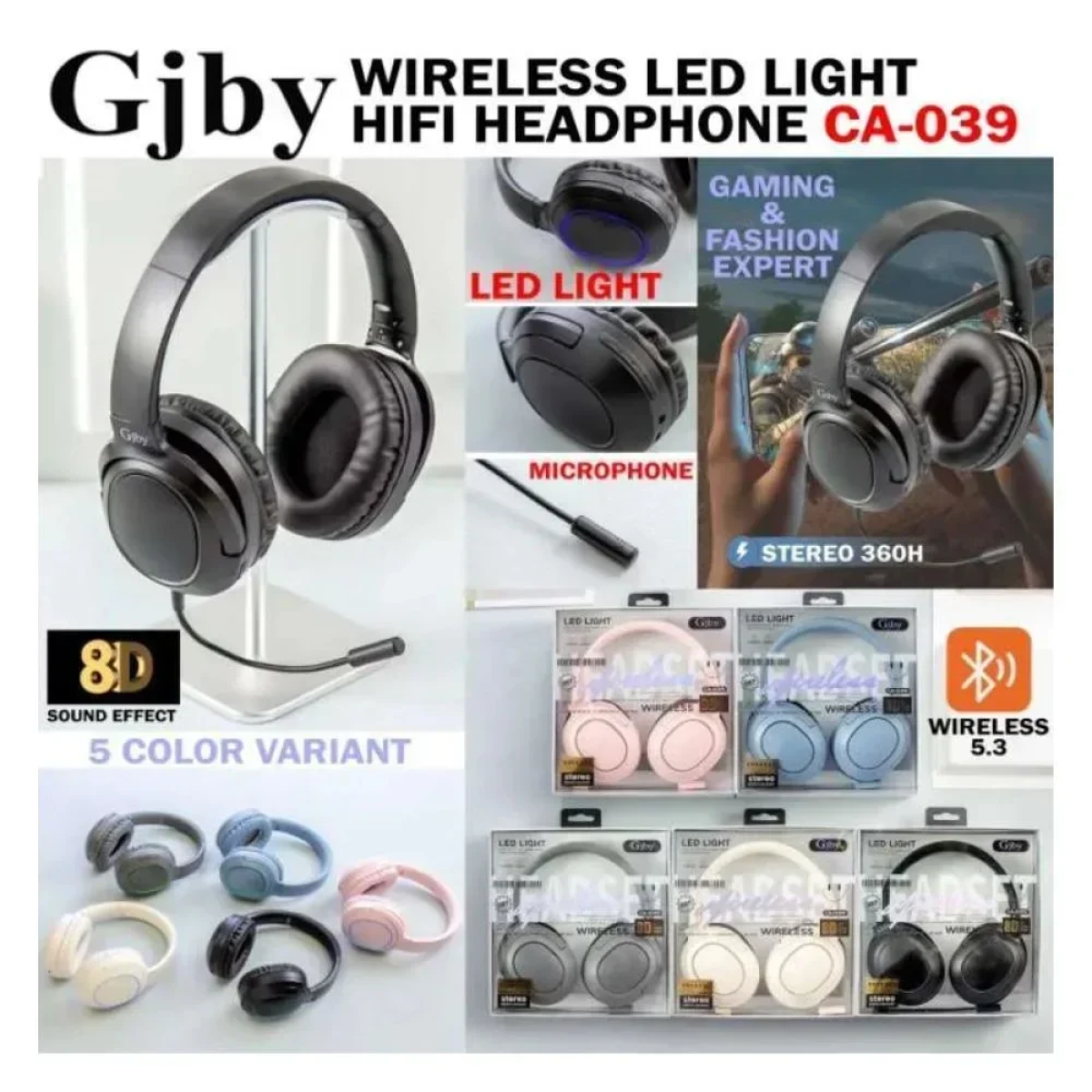 Ασύρματα Bluetooth Ακουστικά GJBY CA-039 - Λευκό