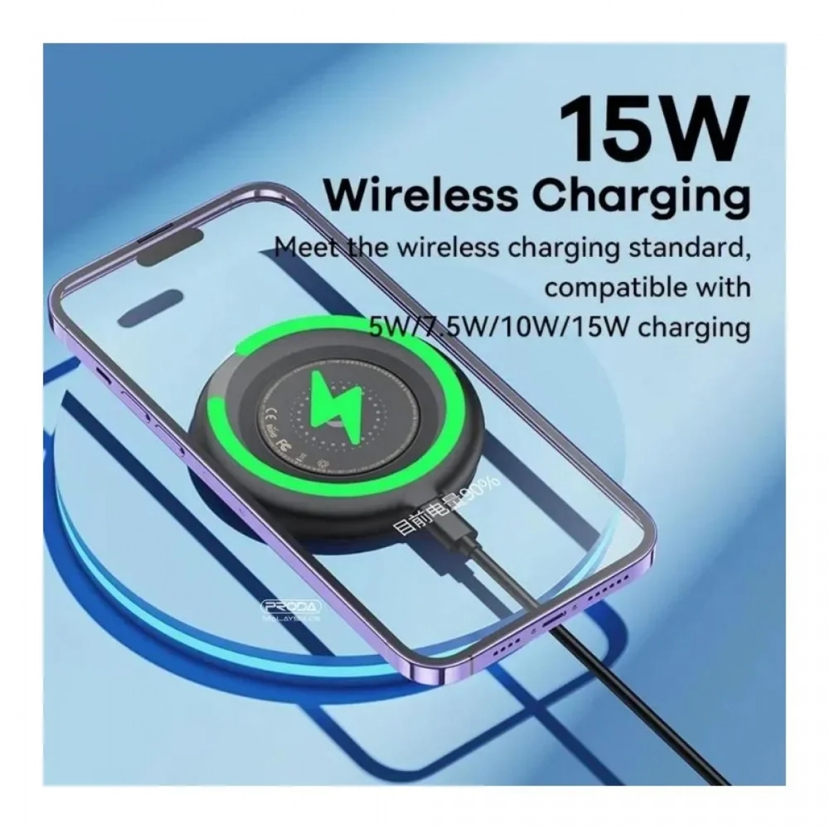 Ασύρματος Φορτιστής Remax RP-W80 15W - Μαύρο - Photo4