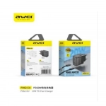 Awei PD62 Γρήγορος Φορτιστής 20W με Θύρες USB-C & Lightning, Μαύρο - Photo3